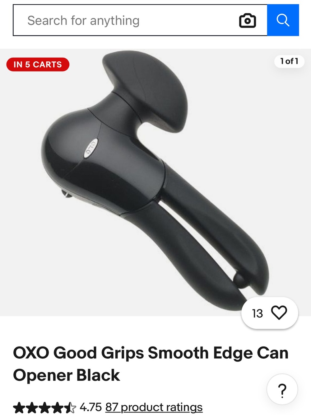 OXO Black Smooth-Edge Can Opener